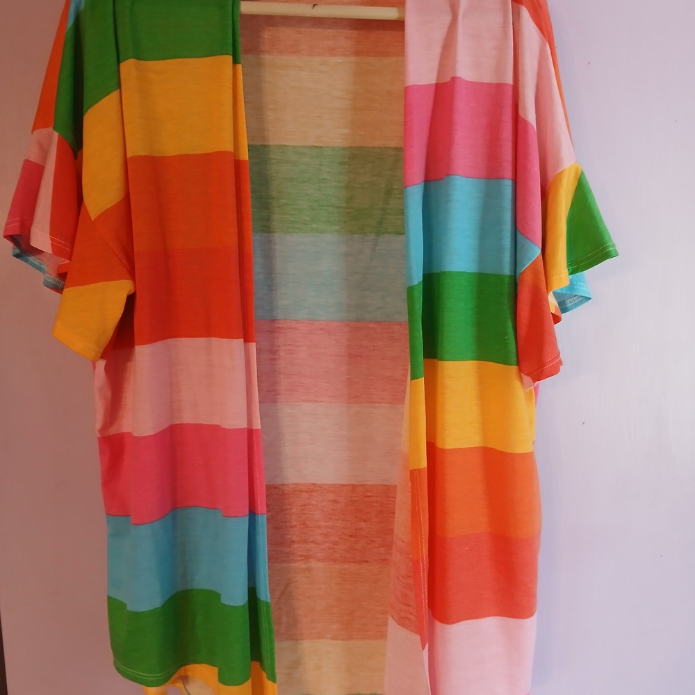 BiBi Multicolor Striped Kimono